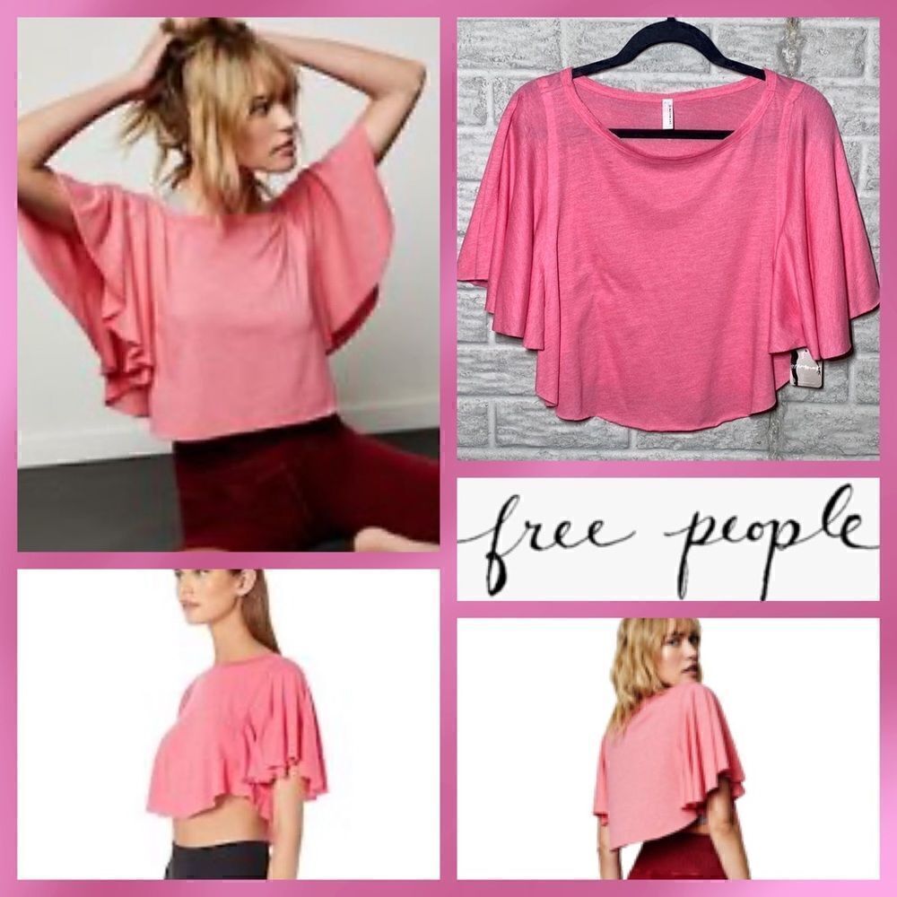 NWT MSRP $48 Free People Sweet Thing Flowy Sleeve T-Shirt Women's Size Medium